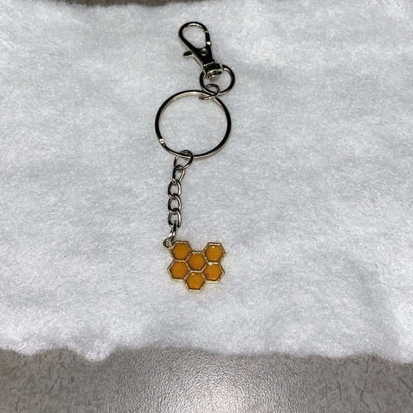 Honeycomb Dangle Key Chain on Lobster Claw Clasp - Picture 2 of 4